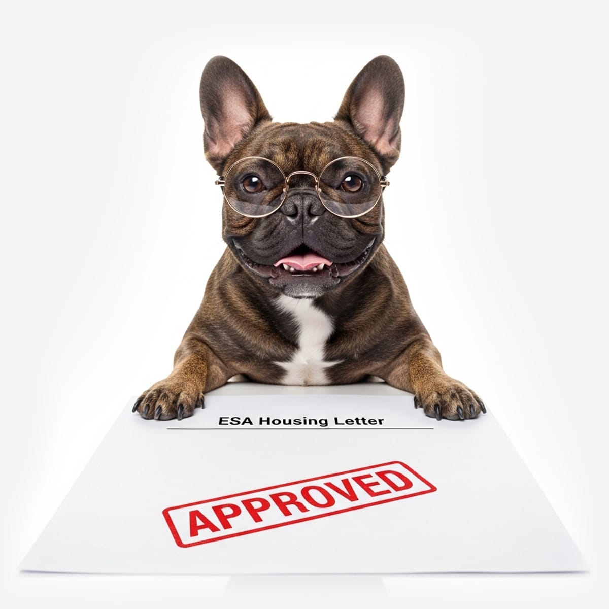 Emotional support animal with ESA letter for housing illustration